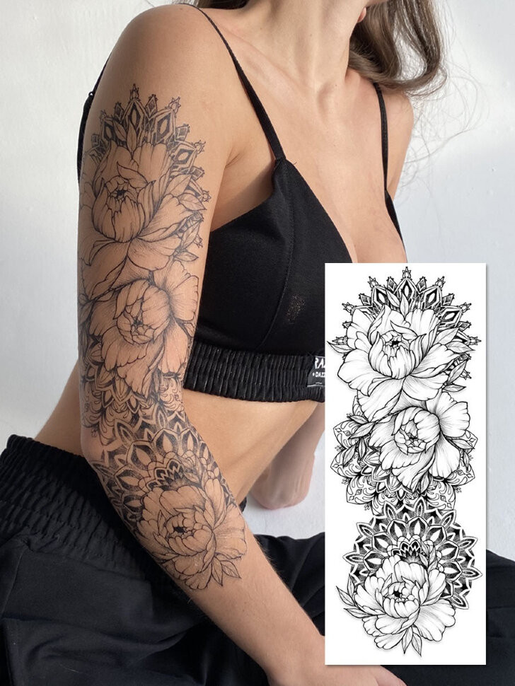 Переводной тату-рукав Miami Tattoos Black garden