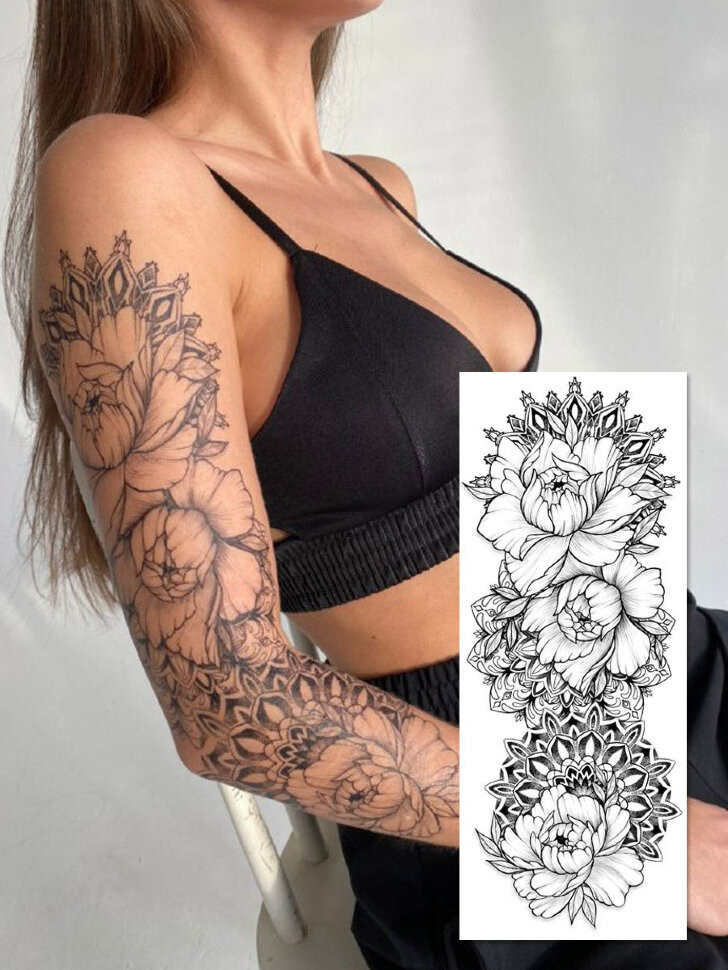 Переводной тату-рукав Miami Tattoos Black garden
