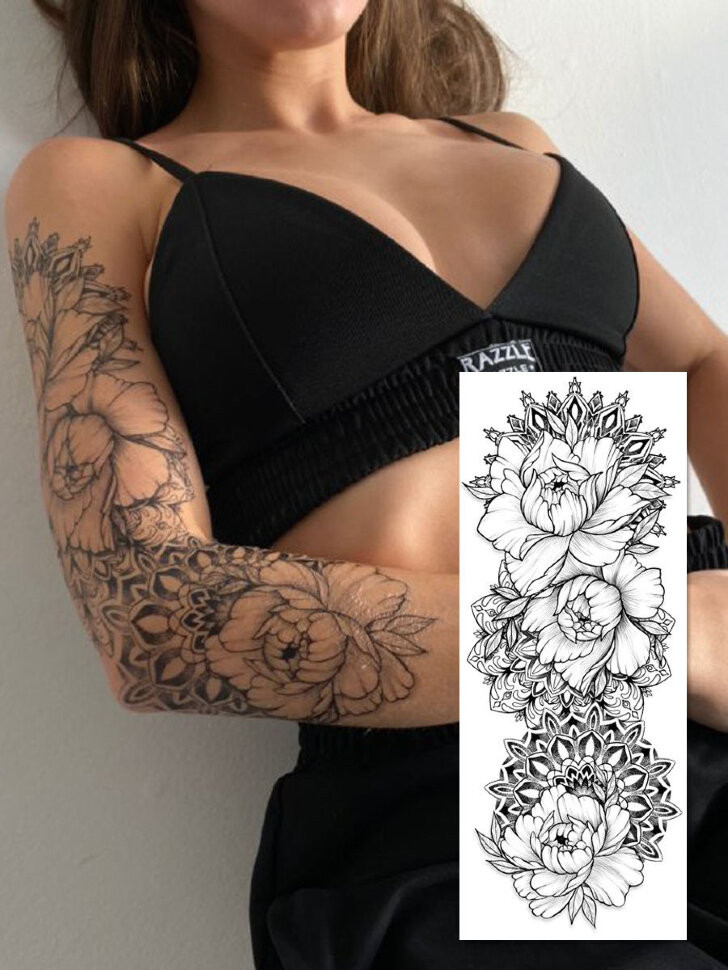 Переводной тату-рукав Miami Tattoos Black garden