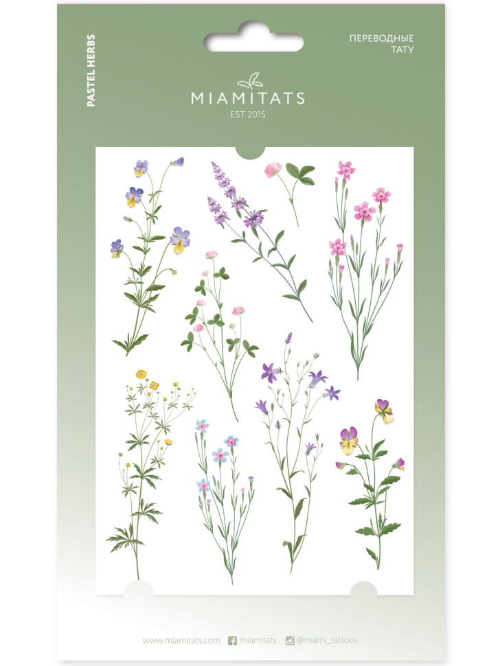 Переводные тату Miami Tattoos Pastel herbs